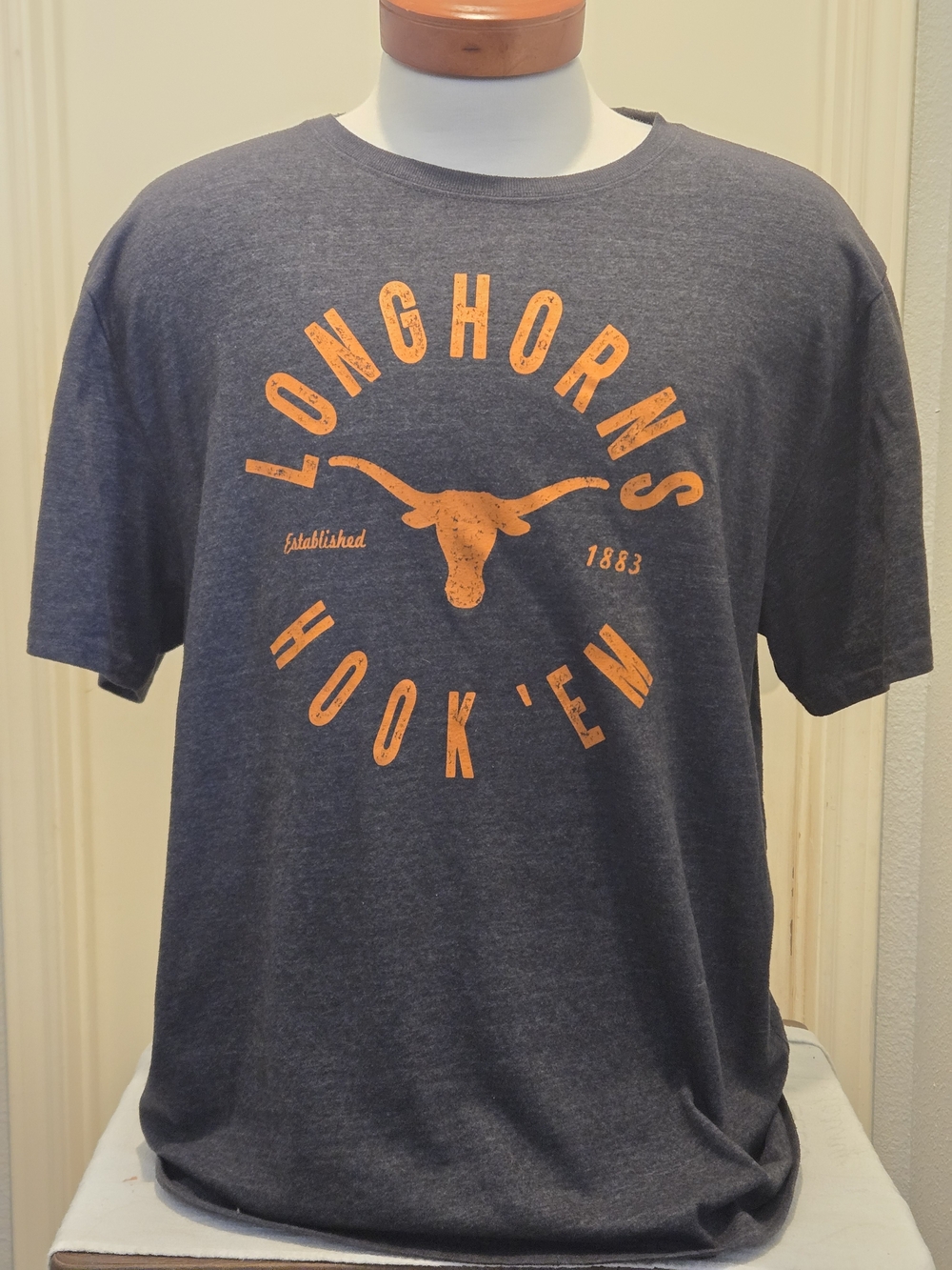 Authentic Apparel, Longhorns Charcoal Grey Tee, XL